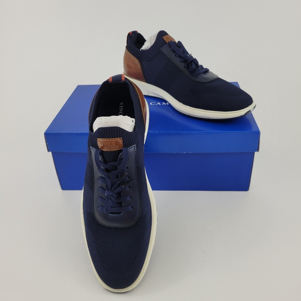 Vince Camuto Men's Navy/ Cuero Brown Lace Sneakers
